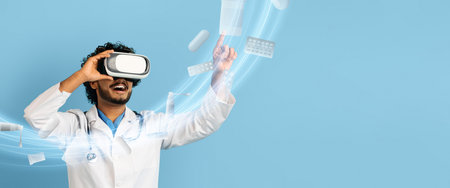 Innovative doctor using virtual reality for healthcare and medication management