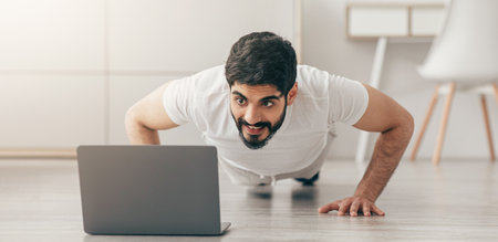 Training with coach remotely, modern technology for social distancing and sports at home