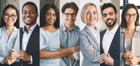 Diverse Group of Business Professionals Posing in a Modern Office Setting Generative AI