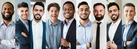 Diverse Group of Professionals Smiling in a Modern Business Setting Generative AI