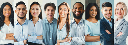 Collage of Diverse Professionals in Formal Attire at a Business Setting Generative AI