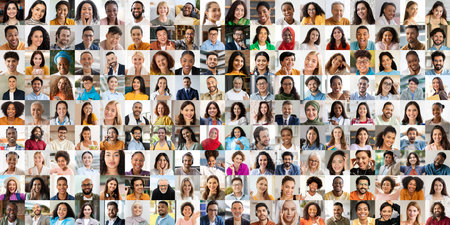 Diverse, happy faces showcasing multiethnic lifestyles in a vibrant way