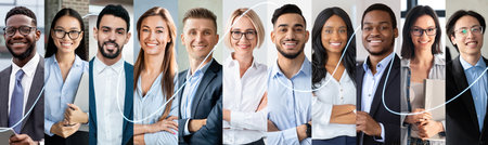 Diverse Business Professionals Collaborating in a Modern Office Environment Generative AI