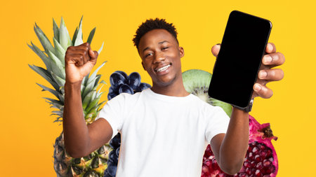 Young Cheerful African Guy Dancing Joyfully on Bright Yellow Background Generative AI