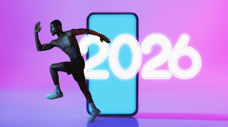 Modern Smartphone Mockup in Neon Light With Blank Screen for App Design Showcase