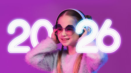 Collage of a Girl Wearing Neon Glasses and Headphones With a Bright Background in 2026