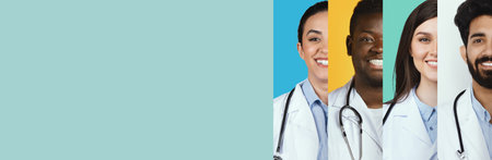 Collage of Diverse Doctors Representing the Medical Profession in Modern Healthcare Generative AI