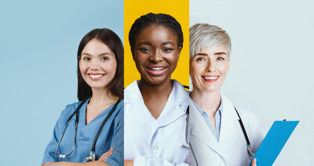 Diverse Group of Medical Professionals Showcasing Teamwork and Dedication to Health Generative AIの写真素材