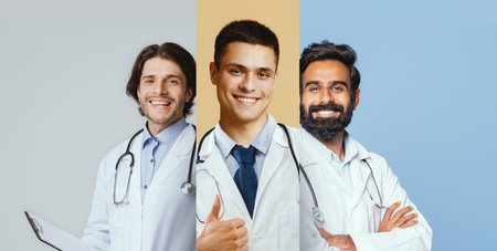Diverse Group of Doctors Providing Healthcare Services in a Modern Medical Setting Generative AIの写真素材