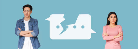 Collage Showcasing Emotions of Conflict and Connection in Modern Relationshipsの写真素材