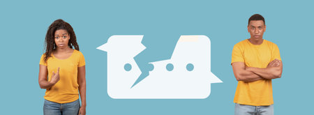 Dynamic Collage Shows Two Individuals Expressing Disagreement and Conflict in Communicationの写真素材