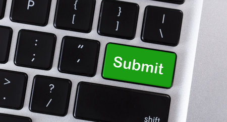 Word Submit on green button of keypadの写真素材