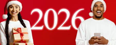 Collage of Individuals Celebrating a Festive Occasion With Gifts and Joyful Expressionsの写真素材