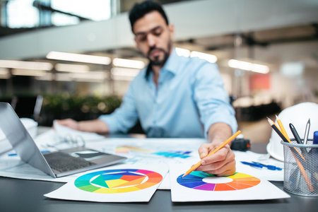 Color Wheel Creation at a Design Workshop With a Professional in an Office Space