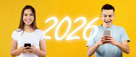 Confident Millennial Girl Smiling While Posing With Arms Crossed in Front of Yellow Background
