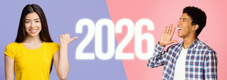 Confident Millennial Girl Poses With Folded Arms Over Bright Background Smiling at the Cameraの写真素材