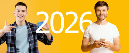 Confident Young Woman Smiling With Folded Arms Against a Vibrant Purple Backgroundの写真素材