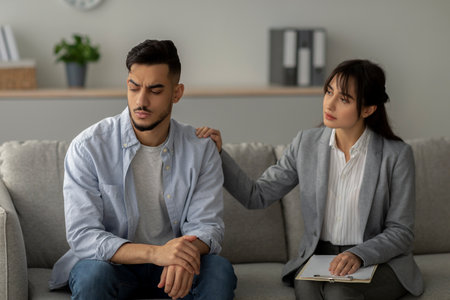 Consultation for Psychological Rehabilitation of a Former Soldier With PTSDの写真素材