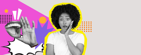 Exciting Collage Showcasing Expression and Creativity in Vibrant Colors and Unique Designsの写真素材