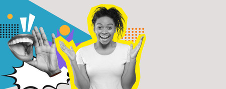 Bright and Cheerful Collage Showcasing Joyful Expressions and Creativity in a Colorful Set