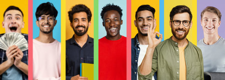 Diverse Group of Young People Showcasing Talents and Personalities on Vibrant Set
