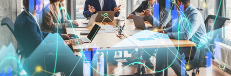 Business Professionals Engage in Collaborative Discussion at a Modern Office Table