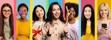 Happy Moments Shared by a Diverse Group of Friends in a Creative Collage Setting