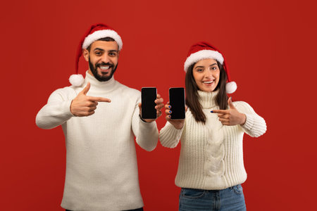 Exciting Christmas Advertisement With Arab Spouses Sharing Smartphones in Holiday Spirit