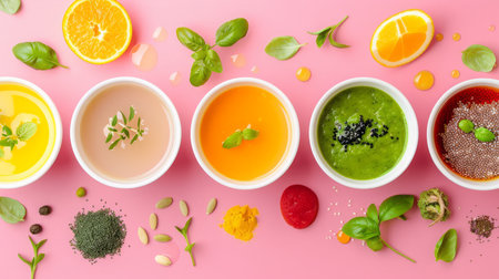 Assorted Food Filled Bowls in Groupの素材