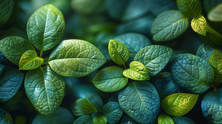 Lush Green Leaves in Natural Sunlightの素材