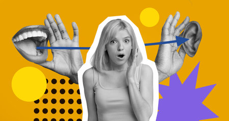 A Collection of Graphic Elements Illustrates Different Modes of Communicationの写真素材