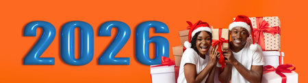 Couple Celebrates 2026 With Gifts and Holiday Spirit in a Cheerful Setting