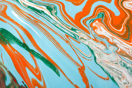 Liquid marbling acrylic paint background. Fluid painting abstract texture
