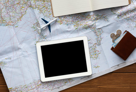 Plan trip in one click on your tablet with blank screen