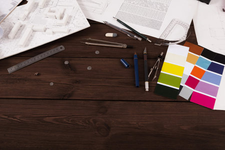 Creative Workspace Features Collage and Collection of Design Materials for a Project