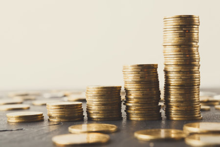 Coins Arranged in a Collection Showing Growth in Value Over Time in a Simple Setting