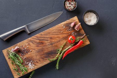 Fresh Ingredients Are Prepared on a Wooden Cutting Board in a Kitchen Setting