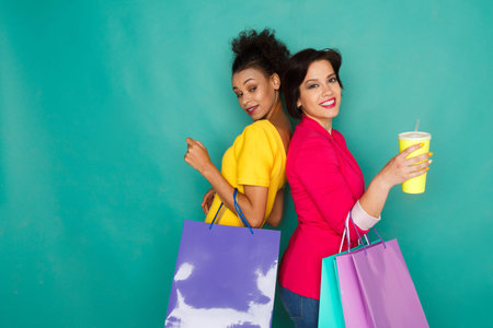 Friends Enjoy Shopping Together and Celebrate With Drinks