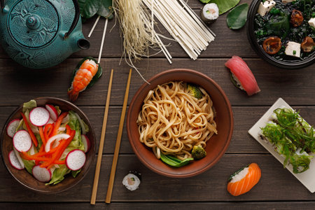 Collection of Food Items Arranged in a Mosaic Layout Showcasing Various Dishes and Ingredients