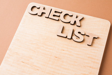 Simple Wooden Checklist Board on Brown Surface With Space for Notes and Tasks