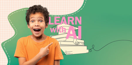 Boy Points Excitedly at Empty Space With Surprise