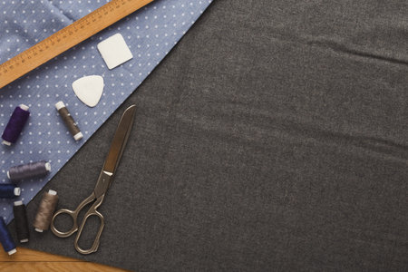 Crafting Projects Using Fabric, Scissors, Thread, and Tools in a Creative Workspace Setup