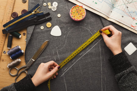 Collage of Sewing Tools and Materials on a Workspace During a Creative Crafting Session