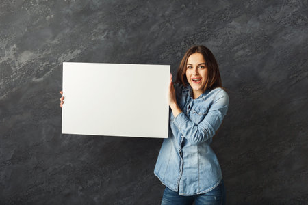 Woman Holds Blank Sign With Joy in a Collage of Moments Capturing Different Activities