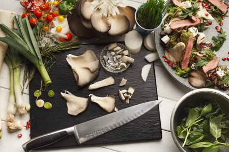 A Collection of Fresh Ingredients is Displayed on a Wooden Table