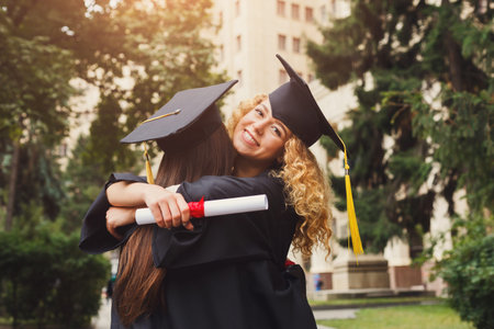 Graduation Celebration With Friends in a Park During Summer