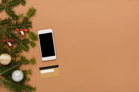 A Set of Holiday Items is Arranged on a Brown Surface
