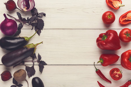 Collection of Fresh Vegetables Arranged on a Wooden Table