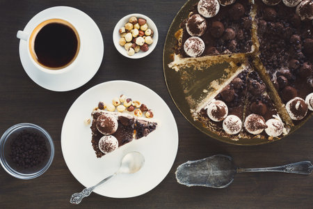 Collection of Desserts and Coffee Displayed on a Table in a Cafe