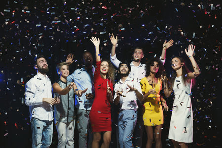 Celebration Collage With People Enjoying a Party and Sharing Joy in a Festive Settingの写真素材